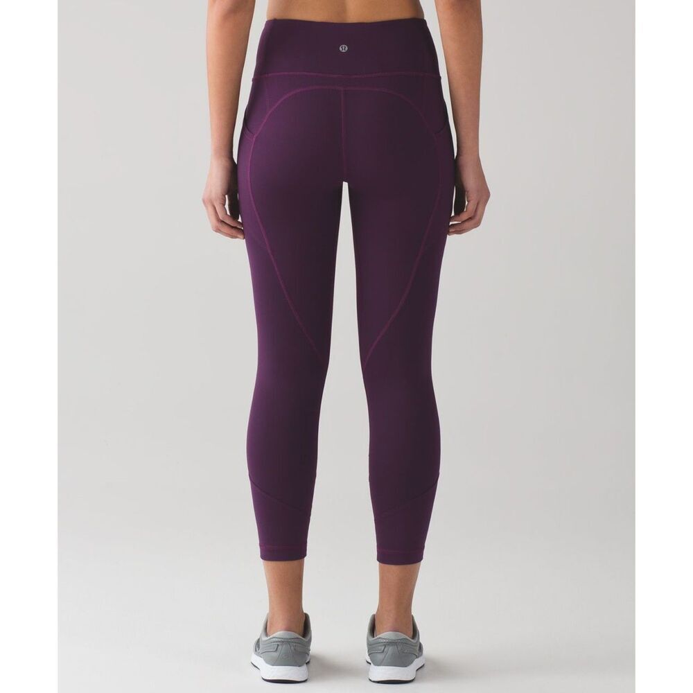 Lululemon All The Right Places Crop size 8 dark magenta purple